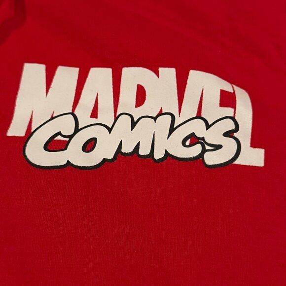 Marvel Comics Red Sherpa fleece lined hooded zipper jacket superhero - I1299  gr - Picture 3 of 11